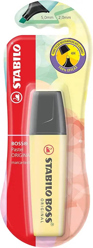 Marcador De Texto, Stabilo Boss Pastel, Amarelo Pastel, Blister com 1 Unidade, Stabilo