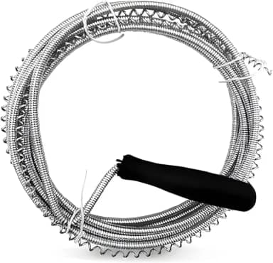 Desentupidor Dreno em Espiral com Cabo de Aço Carbono 3 Metros para Ralos Canos Pia Cozinha e Banheiro Solução Prática para Tubulação com Mola Inoxidável Ideal para Casa e Coletor de Cabelo