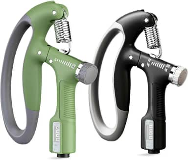 Hand Grip Ajustável 10-100KG com Contador Fortalecedor de Mãos, Punhos e Antebraço Para Treino em Casa, Academia e Escritório Compacto e Portátil (Verde)