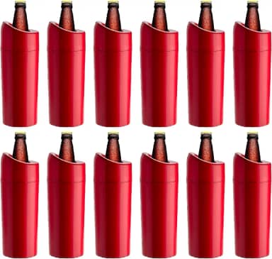 Porta Garrafa Térmico Camisinha Para Cerveja 1l Litrão 12pçs (VERMELHO)