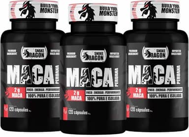 3x Maca Peruana Negra 120 Capsulas 2000mg Black Pura Premium Importada Para Homens e Mulheres Original