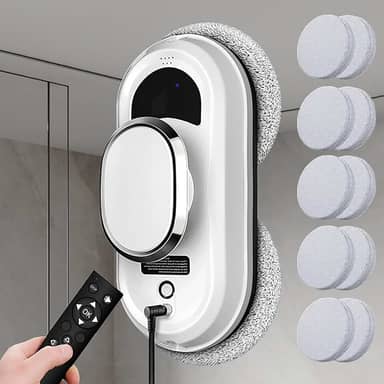 Robot Limpeza de vidro, robot inteligente de limpeza, poderosa de 5000 Pa | Limpeza automática, funcionamento com um só botão, proteção contra desligamento de 20 minutos