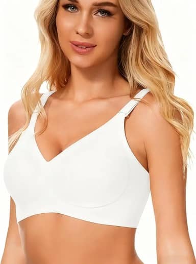 Sutiã de cobertura total confortável sem costura para mulheres, com suporte macio, tamanho regular e plus size