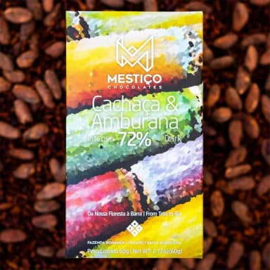 Mestiço Chocolates Cachaça & Amburana, 72% Cacau, Chocolate Artesanal Brasileiro, 60g