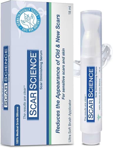 Soro em gel 100% silicone para cicatrizes – Aplicador de pincel ultramacio para terapia suave após procedimentos cosméticos, peelings faciais, cirúrgicos, acne, queimaduras e cicatrizes de queloides