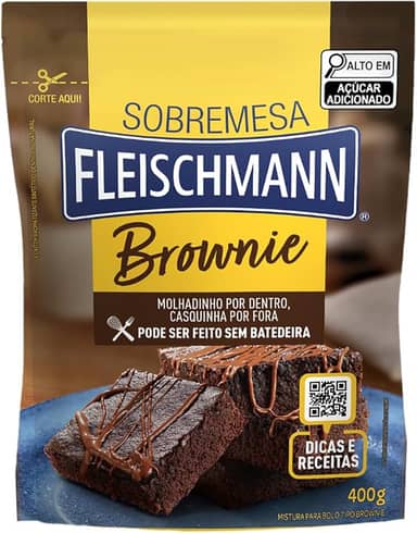 Mistura para Bolo Brownie Fleischmann Sobremesa Sachê 400g