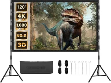 Tela do Projetor 120 Polegadas, Tela de Projeção Portátil 16:9 4K HD Traseira de Projeção de Filmes