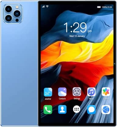 Tablet V62 10.1' FHD Android 12, MTK6797, Câmera 24MP, Bateria 8000mAh – Modelos com 6GB, 8GB, 12GB RAM e até 512GB – Sem Marca – Com Tela Full HD (Azul, 8+256)