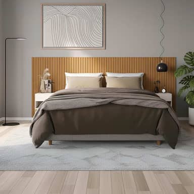 Cabeceira Ripada para Cama Casal, Queen e King em MDF 253x106cm Autoadesiva Luxo - A Net Store