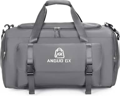 Bolsa grande de Viagem Esportiva academia Feminina, Grande Capacidade, Compartimento com Zíper e impermeável, alça de ombro e vira mochila (cinza)