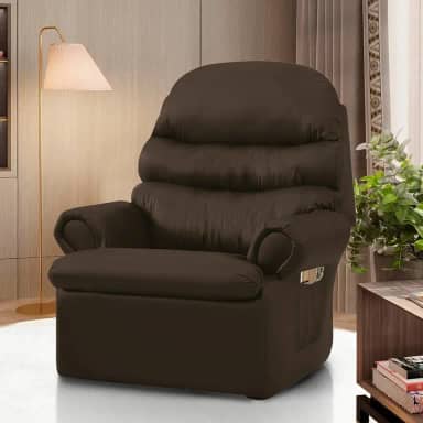 Poltrona Do Papai Em Corino Hospitalar Reclinável Idosos Marrom
