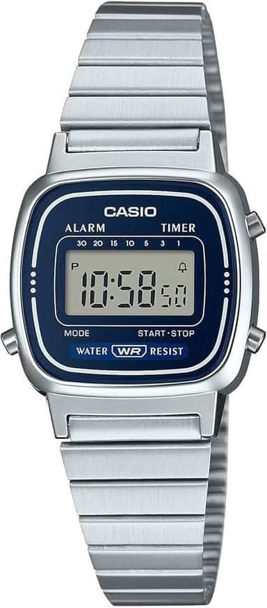 Relógio de Pulso Casio Feminino Vintage Prata Mini LA670WA-2DF.