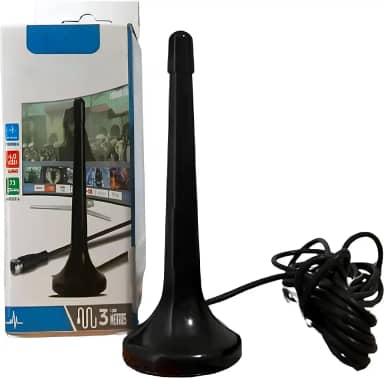 Antena Digital Interna Amplificada Hdtv/uhf/vhf Cabo 3 Mts
