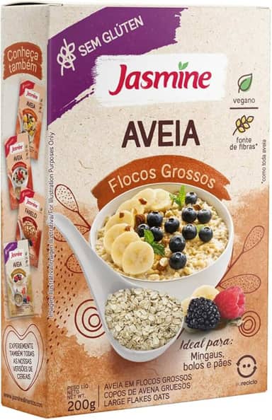 Jasmine Aveia Flocos Grossos Sem Glúten 200g