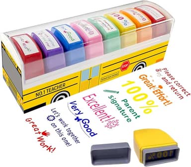 Carimbos de professores para dar notas à sala de aula, motivação autotinta, ótimo trabalho, carimbo de assinatura dos pais para dever de casa, presentes de agradecimento de professores de dia dos
