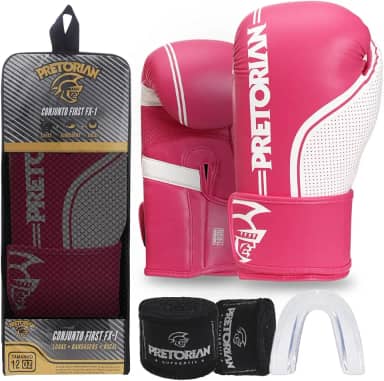 Kit Luva de Boxe e Muay Thai First FX1 Pretorian