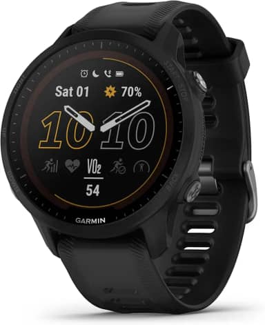 Garmin Smartwatch Forerunner® 955 Solar, GPS para corrida com capacidades de carregamento solar, sob medida para triatletas, bateria de longa duração, preto - 010-02638-00