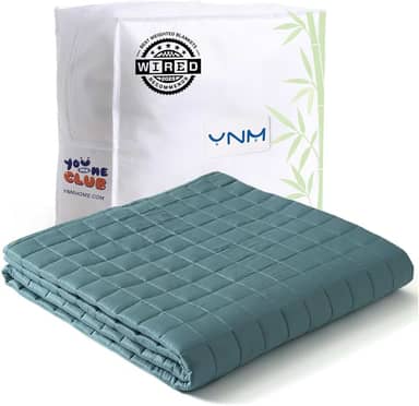 YnM Cobertor pesado refrescante para adultos, cama pesada de 6,8 kg para uma pessoa de 63,5 kg, perfeito para quem dorme quente ou climas quentes com contas de rayon/vidro (152 x 203 cm, cama queen