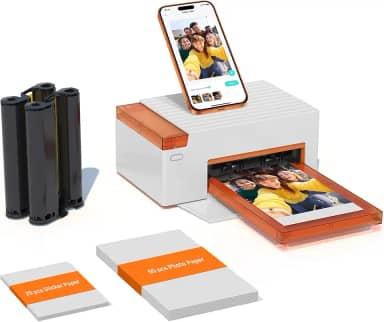 Liene Impressora fotográfica Bluetooth Amber M110, 80 folhas, impressora fotográfica portátil para iPhone, sublimação de tinta térmica, impressora de imagens com 60 folhas de papel de 15 cm e 20
