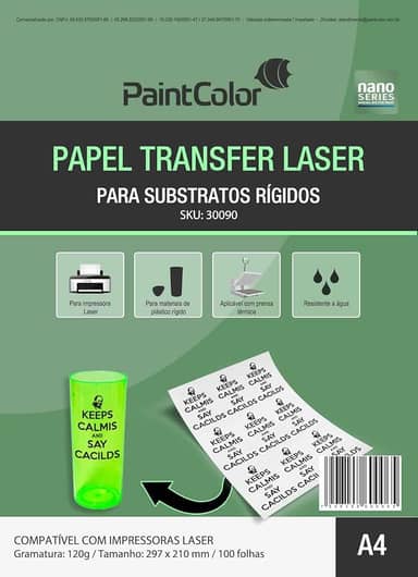 Papel Transfer Laser Para Substratos Rígidos 120g A4 - 100 Folhas