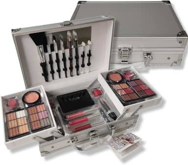 Maleta Prata com Kit de Maquiagem - Fenzza
