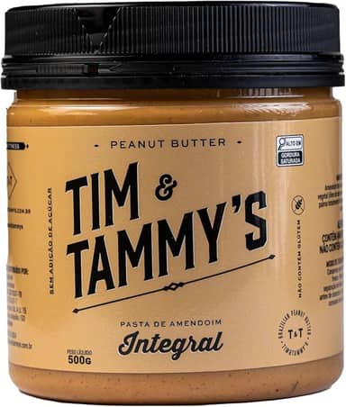 Tim & Tammy's Pasta de Amendoim Integral, Zero Açúcar, 500g