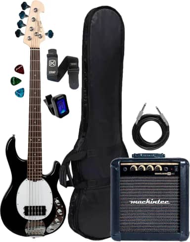 Contrabaixo Tagima Tbm-5 5 Cordas Preto + Cubo Bx30