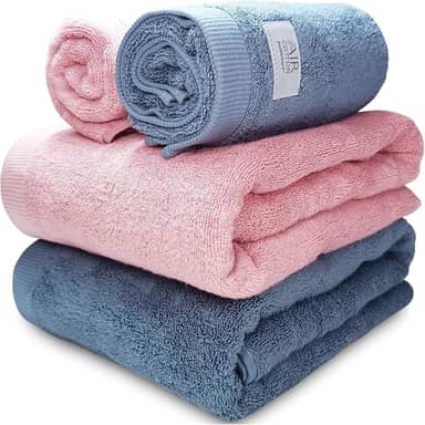 Jogo de Banho Gigante Banhão Buddemeyer Dual Air 100% Algodão 4 peças Toalha Alta Absorção Macia Grossa (Rosa Azul 1616/1948)