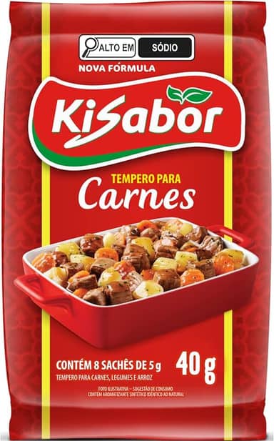 KiSabor Tempero Para Carnes Kisabor 8 Sachês De 5 Gramas