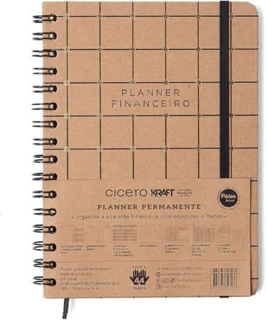 Planner Permanente Wire-O Kraft Financeiro A5 Linha E Ponto, Cicero