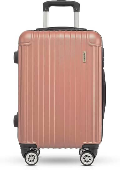 Mala de Viagem Holysun, Rígida, 4 Rodas Giratórias (Rosa, Pequeno)