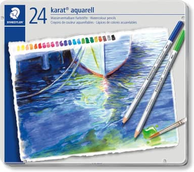 Lápis de Cor Aquarelável, Staedtler, Karat, 24 Cores