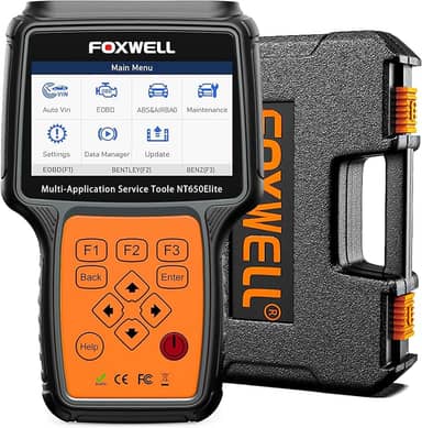 FOXWELL NT650 Elite OBD2 Carro Scanner Automotivo em Português Ajuste A/F EPB BRT DPF 26 Reset Leitor de Código de Airbag ABS SRS Profissional Mecânica Automotiva Ferramentas