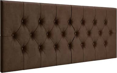 Cabeceira Estofada Captonê Suspensa Para Cama Box Casal 1,40 Suede (Marrom)
