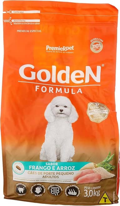 Premier Pet Ração Golden Fórmula Mini Bits Para Cães Adultos De Pequeno Porte Sabor Frango E Arroz 3Kg Para Todas Pequeno Adulto