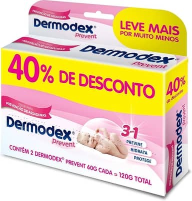 Kit Pomada para Prevenção de Assaduras Dermodex Prevent - 120g (2x60g) - 40% OFF