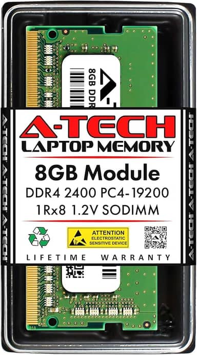 A-Tech Substituição de 8 GB de RAM para CT8G4SFS824A | DDR4 2400MHz PC4-19200 (PC4-2400T) CL17 SODIMM 1Rx8 1,2V Non-ECC SO-DIMM 260 pinos, módulo de memória de notebook