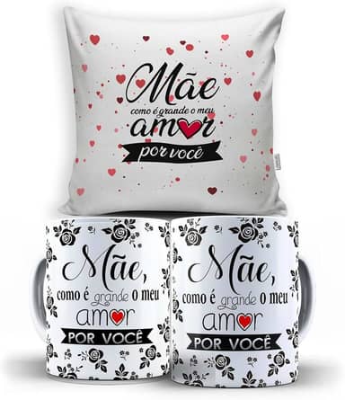 Almofada 40X40 + Caneca Branca Presente Para M?e 3