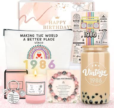 Presentes de aniversário de 40 anos para mulheres 40 anos e fabulosas ideias de presente para mulheres 40 anos feliz aniversário 40 anos decoração cesta de presente com copo vela bolsa pulseira