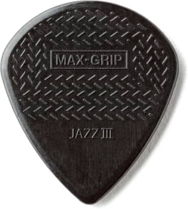 Dunlop 471P3S Max-Grip® Jazz III, preto'Stiffo', pacote com 6 jogadores