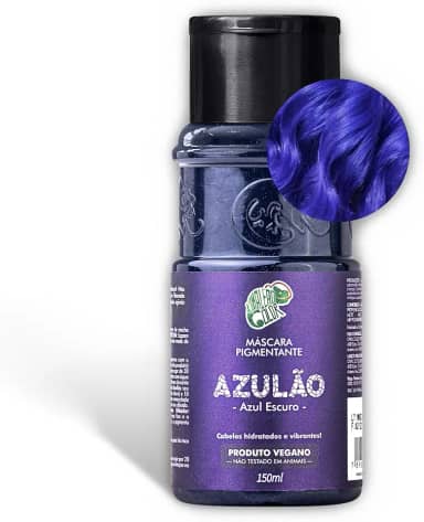 Kamaleão Color – Máscara Pigmentante Semi-Permanente, Azulão - Cores Vibrantes e Hidratação Intensa – Low Poo, Vegano, Cruelty Free – 150ml