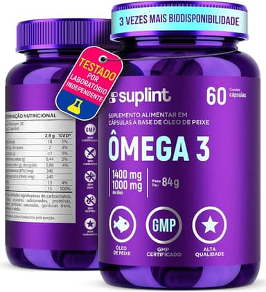 Suplemento Ômega 3 1400 MG per capsula 1000 MG Omega 3 com Vitamina E | Suporte ao Sistema Imunológico | Óleo de Peixe com Omega 3 EPA & DHA | Complexo de Óleo Peixe para Homens e Mulheres | 60 Cápsulas