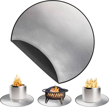 DocSafe Tapete redondo à prova de fogo de 91 cm, tapete para churrasqueira, isolamento térmico, 4 camadas, almofada de fogueira para pátio, deck, grama, gramado, escudo térmico, almofada resistente ao
