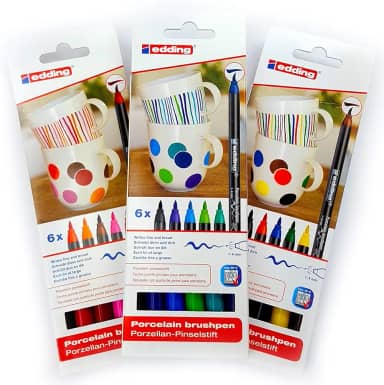 Edding 4200 3 x 6 marcadores de porcelana 1-4 mm cores sortidas