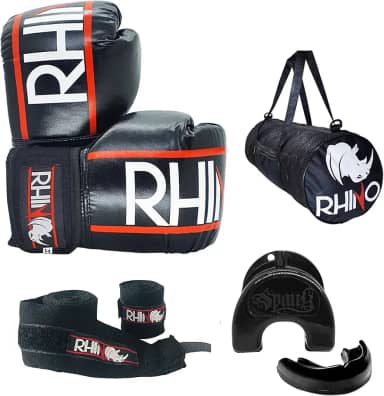 Kit Completo Treino Boxe Rhino By Spank com Bolsa