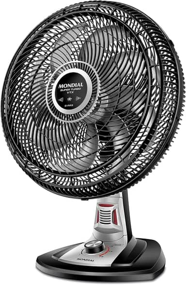 MONDIAL Ventilador 40cm Super Turbo 8 Pás Repelente Pastilha, Preto/Prata, 140W, 220V - VTX-40-8P-RP