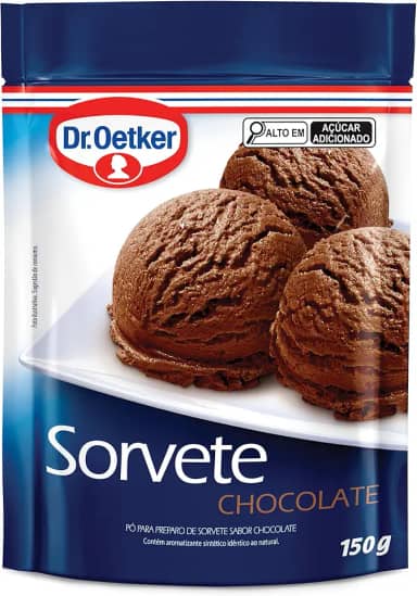 Dr. Oetker Sorvete Sabor Chocolate, Pó para Preparo de Sobremesa, Consistência Cremosa e Sabor Delicioso, 150g