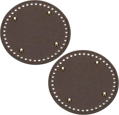 Generic 2 peças de fundo de saco de crochê, 15 cm de diâmetro, bolsa redonda, bolsa de couro, modelador inferior com orifícios, bolsa de crochê, base de almofada para bolsa de mão faça você mesmo