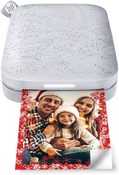 HP Sprocket — Impressora fotográfica instantânea portátil de 5 x 7,6 cm (Luna Pearl) impressa imagens em papel Zink com suporte adesivo do seu dispositivo iOS e Android
