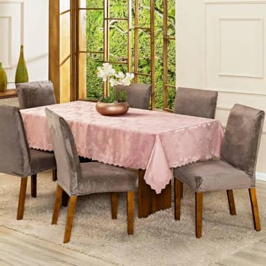 Kit com 4 Capas de Cadeira Jantar Lisa em Veludo Splendore Ajustável com Elástico - Tecido Suede Protetor Para Cozinha Toque Macio Aveludado (Taupe)